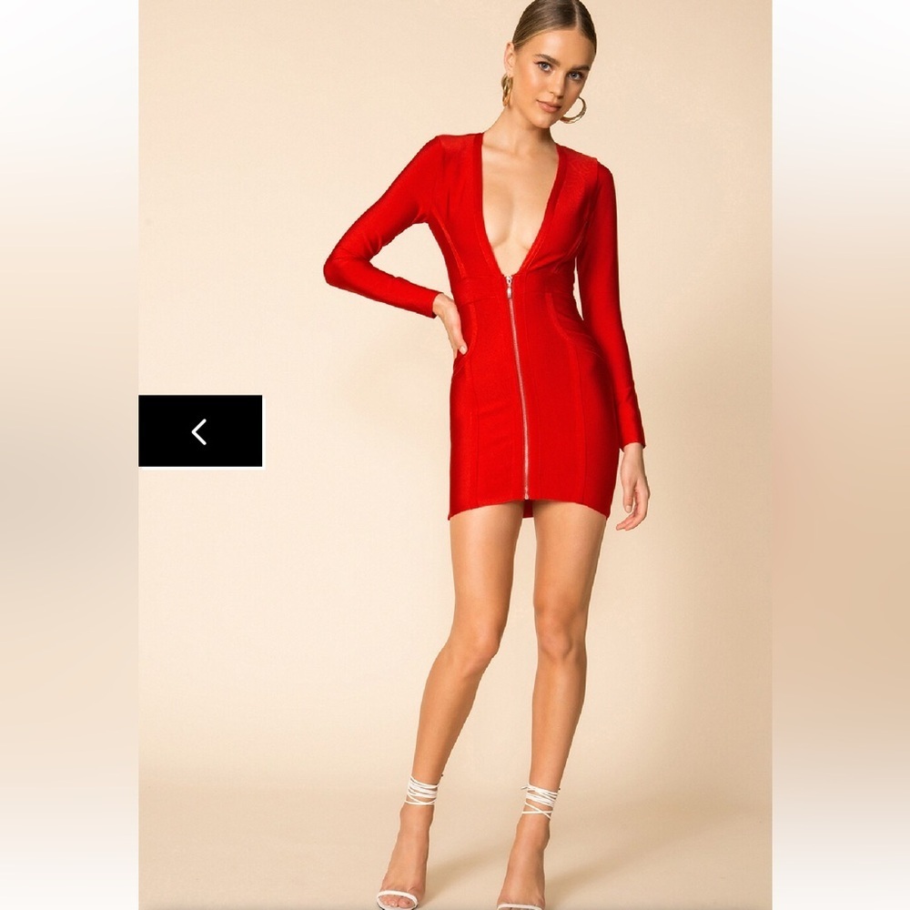 Womens Revolve Superdown Brynn Zip Front Dress